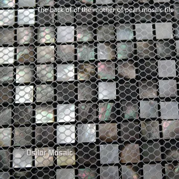 Blacklip sea shell gamtos juoda spalva motina perlų mozaikos plytelių vidaus namo apdaila chip dydis 15x15mm