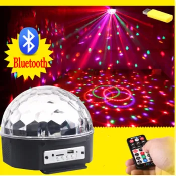 Bluetooth, MP3 6LED Kristalų Magija Kamuolys Led Etape Lempos KTV Disco Lazeris Šviesos Šalis, Žibintai Garso Valdymo Lazerinis Projektorius Muzikos KTV