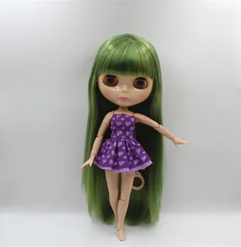 Blygirl Blyth lėlės Žalia kirpčiukai tiesūs plaukai nuogas lėlės bendras kūno 19 bendras 