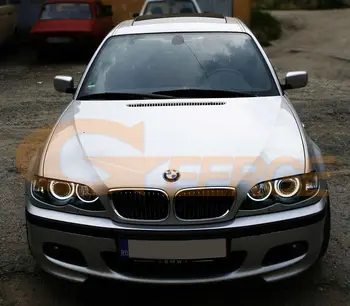 BMW E46 3 Serijos Sedanas arba Universalas su HID xenon 1999-2004 Puikus CCFL angel eyes komplektas Itin ryškus apšvietimas Halo Žiedas