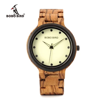 BOBO PAUKŠČIŲ Vyrų Laikrodžiai, Šviesos Rinkimo Skaitmeninis Judėjimas Mediniai Dirželis Vyrų Laikrodis relogio masculino Lašas Laivybos B-P04