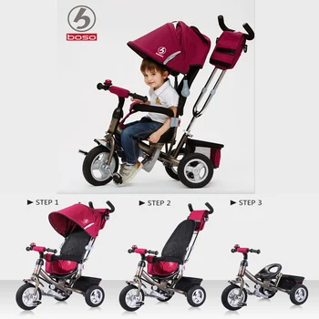 BOSO vaikas triratis EVA rato 8month-5years amžiaus kūdikiui plieno ir TPR rėmo, kūdikio vežimėlio dviratį