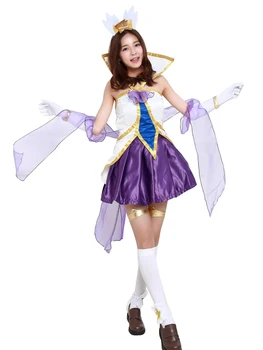 Brdwn LOL Star Globėjas Moterų Lux Jinx Janna Lulu Cosplay Kostiumas Sailor suknelė mokyklos vienodos