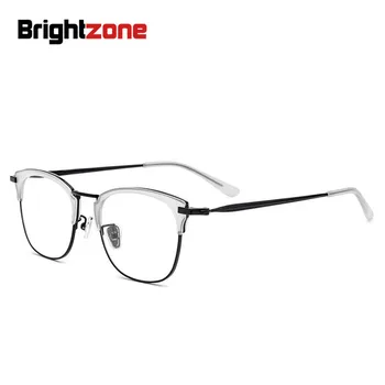 Brightzone High End Acetate Metal Clear Glasses Frame Men Women Square Spectacle Frame Gozluk Oculos De Grau Eyeglasses Gafas