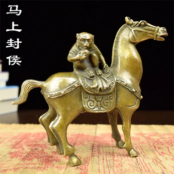 Buda pet Fenghou trimitas iš karto Fenghou brass monkey Wang Zhaocai kambarį biuro apdailos pramonei namų skulptūra