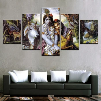 Buddha Canvas Painting Framed zen painting Wall Picture For Living Room 5Pcs Indian Buddha Series Canvas art/11Y-ZT
