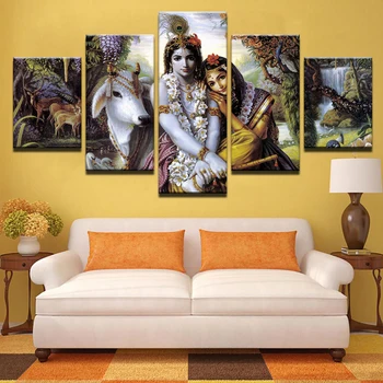 Buddha Canvas Painting Framed zen painting Wall Picture For Living Room 5Pcs Indian Buddha Series Canvas art/11Y-ZT