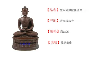 Budos statula/ Tantros Budistų /Kumbum vienuolynas qinghai gamybos/vario Buda amitabha, 12 cm aukščio