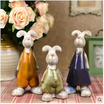 Bugs Bunny šeimos keramikos white rabbit namų dekoro amatų kambario dekoravimo, rankdarbių ornamentu porceliano gyvūnų figūrėlės