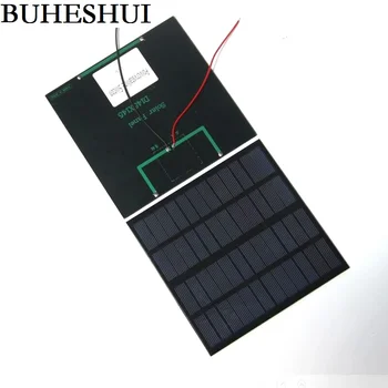 BUHESHUI Epoksidinės 3W 12V Mini Saulės Elementų Modulis, Polikristaliniai Saulės Skydelis+Kabelį/Laidą 