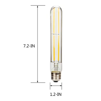 Bulbright Derliaus Vamzdinės LED Kaitrinės Lemputės šviesos srautą galima reguliuoti T30 6W LED Lemputės, E27 Bazė, Aišku, Šiltai Balta 2700K, 60 W Lygiavertis