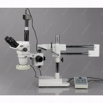 Bumas Stereo Mikroskopas--AmScope Prekių 2X-45X Bumas Stereo Mikroskopas su 80-LED Šviesos Žiedas + 1.3 MP Kamera