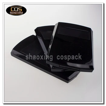 C003 juodo plastiko kosmetikos kompaktiškas veidrodis, tuščias kompaktiškas atvejais, juodas, juodas tuščias makiažas kompaktinių atvejais