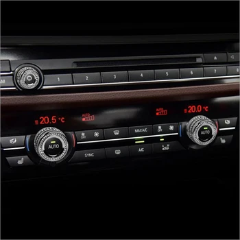 Car Air Conditioning Knobs Audio Decorative Circle Trim For BMW 5 6 7 Series 5GT X5 X6 M5 M6 X5M X6M F10 F18 F11 F07 F15 F16