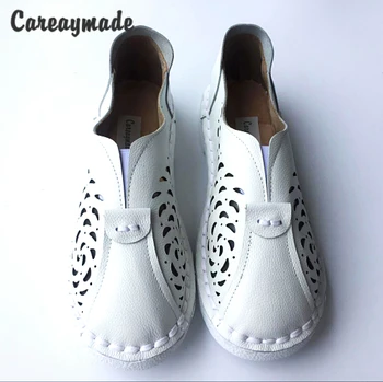 Careaymade-2017 metų vasaros,natūralios Odos Butai, batai,grynas rankų darbo Nėščių moterų batai,Super minkštas patogus balti bateliai ,5color