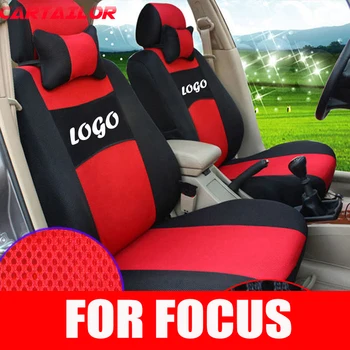 CARTAILOR sėdynės pagalvėlės nustatyti Ford Focus padengti seat automobilių raštas pasirinktinis tilptų automobilių sėdynių užvalkalai už automobilio sėdynėms, oro pagalvės, suderinamą