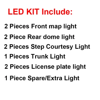 Cawanerl 2835 SMD Ne Klaida Interjero LED Lemputė Baltos spalvos Automobilių Canbus LED Rinkinys Paketą, Skirtą 
