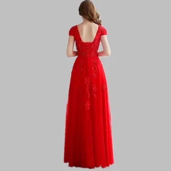 Chalatas de soiree 2018 gery/raudona V-Kaklo, nėriniai plonas ilgas pokylių vakarinę suknelę vestido de noche chalatai prom dresses šalis suknelės