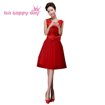 Chalatas de soiree elegantiškas ypatinga proga oficialus raudona kuklus saldus 16 prom šalis suknelės chalatai paauglių mergaičių trumpą suknelę W2678