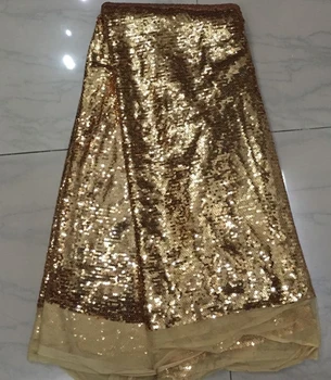 China Audinio Mados blizgučiai paillette audinio prancūzijos vienspalviai voile Guipure tiulio tinklelio Nėriniai Audinio suknelė Nemokamas Pristatymas aukso spalvos.