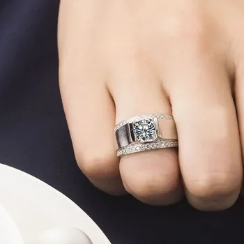 Choucong bižuterijos Vyrų žiedas 2c 5A Cirkonis cz 925 Sterlingas sidabro žiedas Vestuvinis Vestuvių Juostoje Žiedas Vyrams pirštu