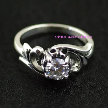 Cirkonis mažas tango žolės 925 gryno sidabro Moterų tailando sidabro žiedas pinky žiedas