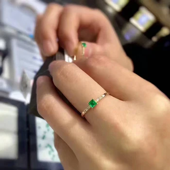 CoLife Papuošalai klasikinis smaragdas vestuvinis žiedas 3mm gamtos smaragdas sidabro žiedas kietas 925 sidabro smaragdas brangakmenio žiedas žmona