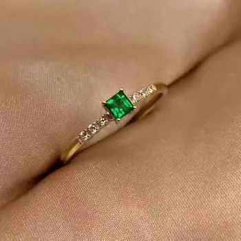 CoLife Papuošalai klasikinis smaragdas vestuvinis žiedas 3mm gamtos smaragdas sidabro žiedas kietas 925 sidabro smaragdas brangakmenio žiedas žmona