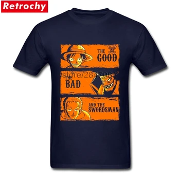 Cool T-Shirt Geras Blogas ir Swordsman Roronoa Zoro Luffy Vienas Gabalas Vyrų Užsakymą Trumpas Rankovės O-neck T Marškinėliai