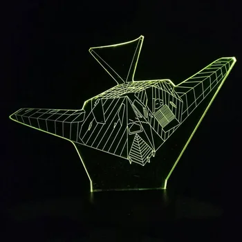 Creative 3D Spalvinga Dekoro Vizija Naktį Lengvasis Lėktuvas Modeliavimas Led Orlaivių Keitimas Stalo Lempos Usb Miego Apšvietimas Šviestuvai, Dovanos