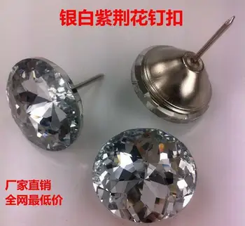 Crystal piešimo pin didmeninė 25mm 200pcs/daug baldai Kinijos redbud kristalo sagos , baldiniai stiklai mygtuką su vinimis