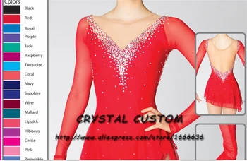Crystal Užsakymą Dailiojo Čiuožimo Suknelė Mergaitėms, Naujas Prekės ženklas Čiuožyklos Drabužius Konkurencijos DR4652