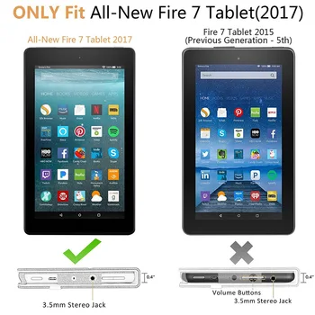 CucKooDo 50Pcs/daug Ultra Plonas Lengvas Tri-fold Stovėti Padengti Visas Naujas Amazon Kindle Fire 7 