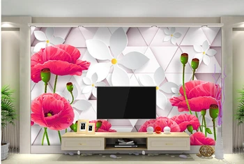 Custom 3 d tapetai, paprasta tyliai elegantiškas gėlių sėdint kambarį, miegamąjį, TV nustatymas sienos vinilo papel de parede