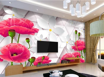 Custom 3 d tapetai, paprasta tyliai elegantiškas gėlių sėdint kambarį, miegamąjį, TV nustatymas sienos vinilo papel de parede