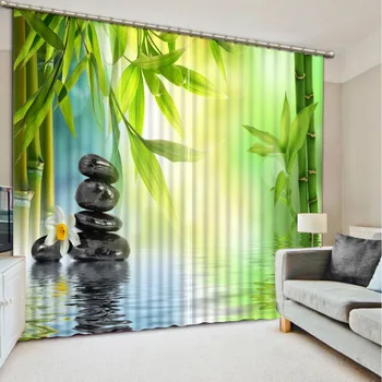 Custom 3d cortinas Žąsų minkštas akmuo bambuko 3d kambarį užuolaidos 3d užuolaidos virtuvės durų užuolaidos kambarį