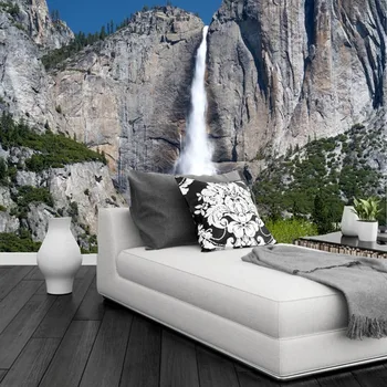 Custom 3d didelės freskomis tapetai, Kriokliai, Kalnai, Uolos Gamtos papel de parede, svetainė, TV, sofa, miegamojo tapetai