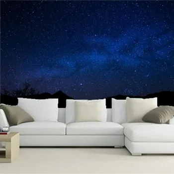 Custom 3D didelės freskos,Paukščių takas Danguje Nakties Erdvė užsklandos papel de parede,svetainė, TV miegamojo sienos tapetai