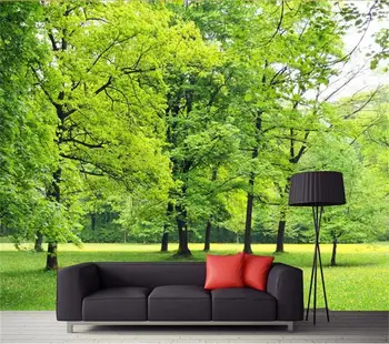 Custom 3d foto tapetai kambario freskos žalia miško medžių kraštovaizdžio 3d tapyba sofa-lova, TV foną, neaustiniai tapetai, sienų 3d