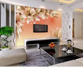 Custom 3D Foto Tapetai Modernus Gėlių Sienos Freskos Sienos Popieriaus Gyvenamasis Kambarys su Sofa-lova, TV Foną, neaustinio Audinio Tapetai Kambarys