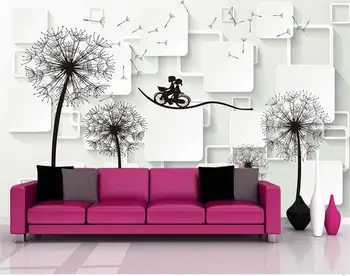 Custom 3d foto tapetai, vaikų kambarys freskos kiaulpienių dviračių mėgėjams 3d tapyba sofa-lova, TV foną, neaustiniai tapetai, sienų 3d