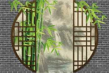 Custom 3D freskomis,Kinų stiliaus kraštovaizdžio,rašalo kraštovaizdžio už durų papel de parede,svetainė, TV miegamojo sienos tapetai