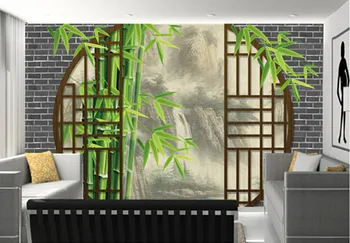 Custom 3D freskomis,Kinų stiliaus kraštovaizdžio,rašalo kraštovaizdžio už durų papel de parede,svetainė, TV miegamojo sienos tapetai