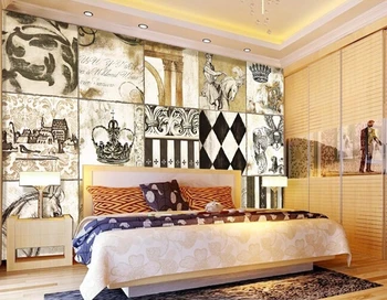 Custom 3D freskomis,nostalgišką retro drobės papel de parede , gyvenamasis kambarys su sofa-lova, TV miegamojo sienos fone sienos popieriaus