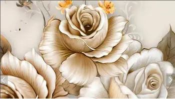 Custom 3d gėlių papel de parede, elegantiškas bijūnas freska gyvenimo kambario, miegamasis, sofa-lova, TV foną, namų dekoro tapetai
