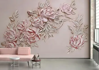 Custom 3d HD foto tapetai elegantiškas Europą, Amerikos naftos vertus, tapybos rožinė paramos rose patalpų viešbutis TV foną, sienų tapyba
