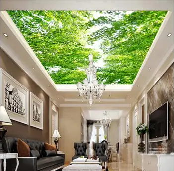 Custom 3D lubų tapetai/Europos stiliaus rūmus ir Žalią Dangų Miško kambarį lubos, sienos tapetai, Namų Dekoro