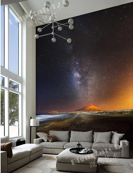 Custom 3D pobūdžio freskos,estetinės fantazijos star ugnikalnių kraštovaizdžiu fotografija ,svetainė, TV miegamojo sienos tapetai.