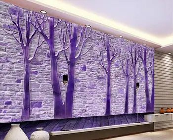 Custom 3d tapetai Ametistas medžių fone sienos vonios kambarys 3d tapetai užsakymą 3d foto tapetai