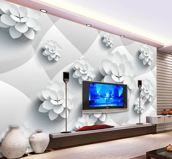 Custom 3D tapetai, mados elegantiškas gėlių freskomis už kambarį, miegamąjį, TV foną, vinilo papel de parede